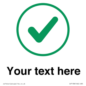 Custom plain background, green tick in circle sign